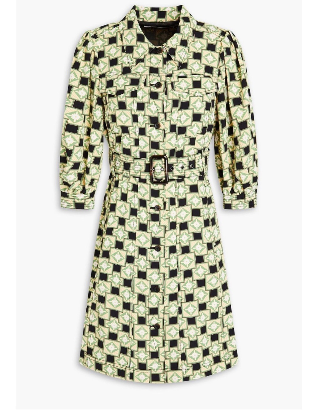Diane Von Furstenberg Womens  Britney Shirtdress, Green size small